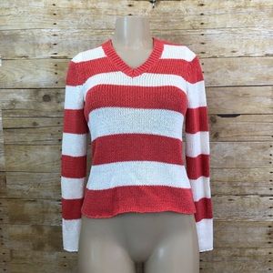 Brooks Brothers Orange and White Striped sweater